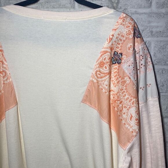 NWT MSRP $98 Free People Feelin It Embroidered Shirt Women's Size Medium - Picture 6 of 11